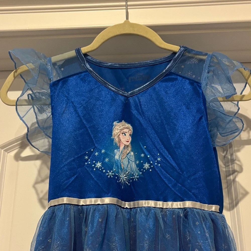 Blue  Princess Elsa Nightgown with Sheer Sleeves size 10/12 - Picture 2 of 4